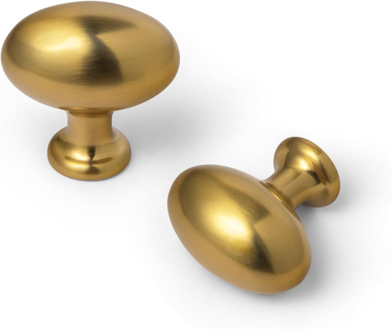 Goo-Ki 24 Packed Zinc Alloy Drawer Knobs -1.2 Inch(36MM) Oval Brushed Gold Cabinet Knobs for Dresser