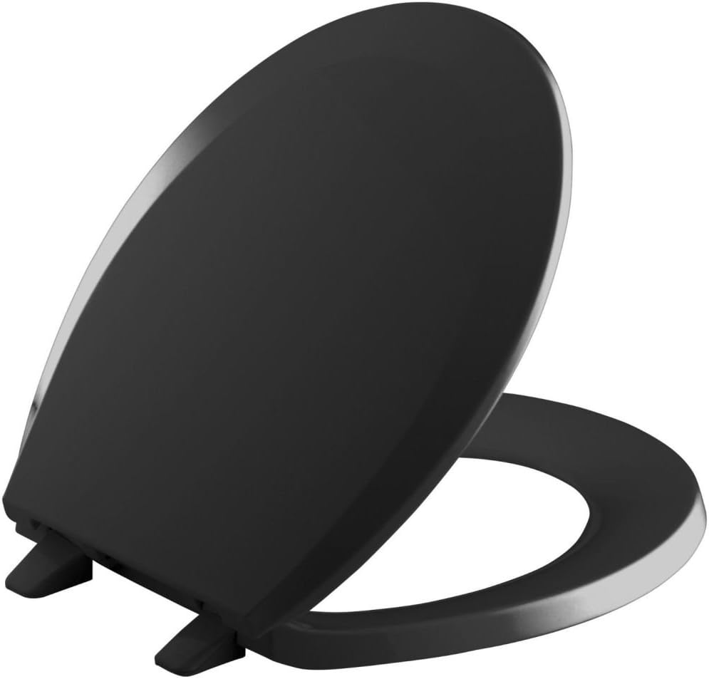 Kohler K-4662-7 Lustra ClosedFront Round Toilet Seat w/QuickRelease Hinges Black