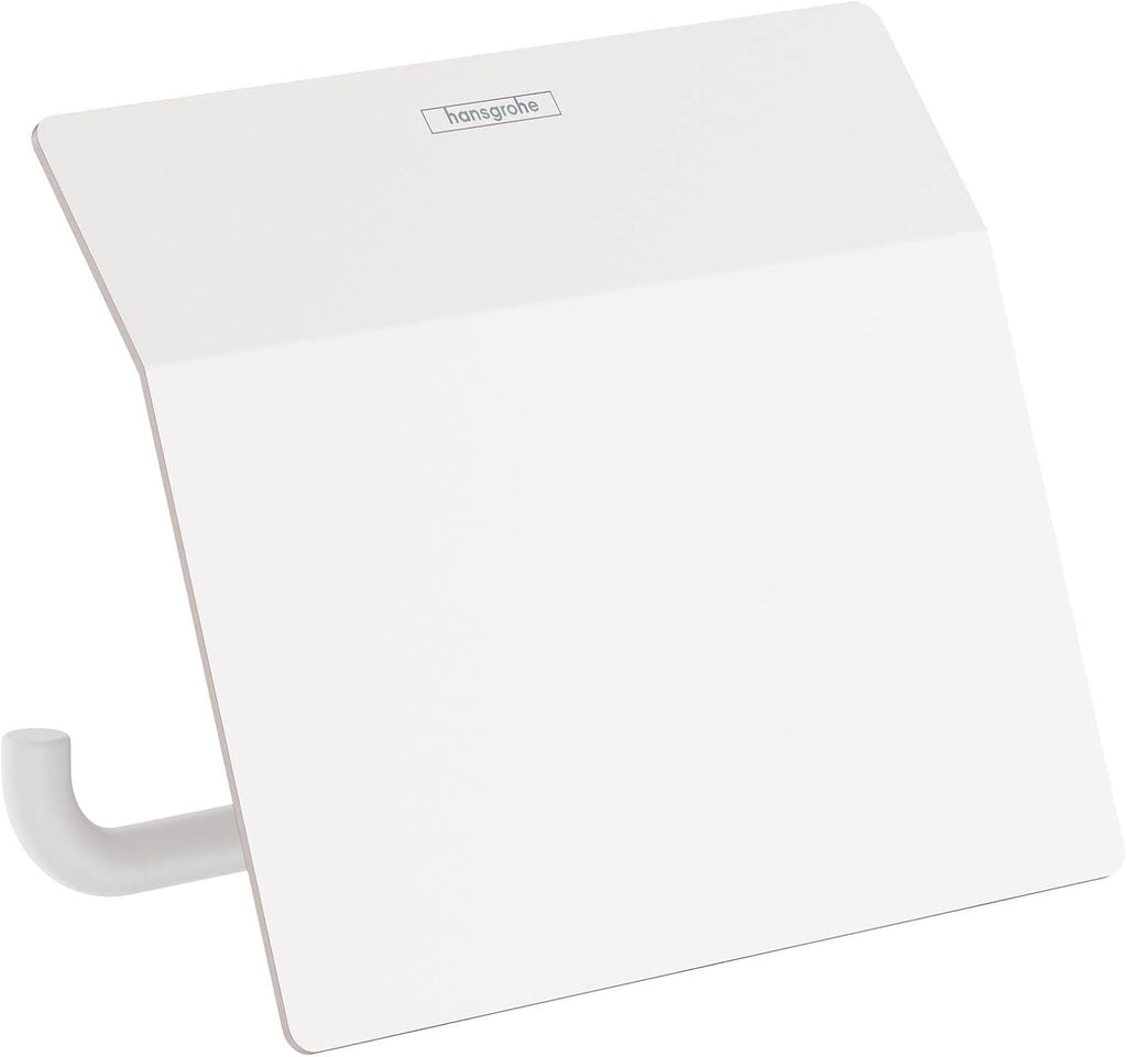 hansgrohe AddStoris Roll Holder with Cover in Matte White 3-inch Accessories in Matte White, 41753700