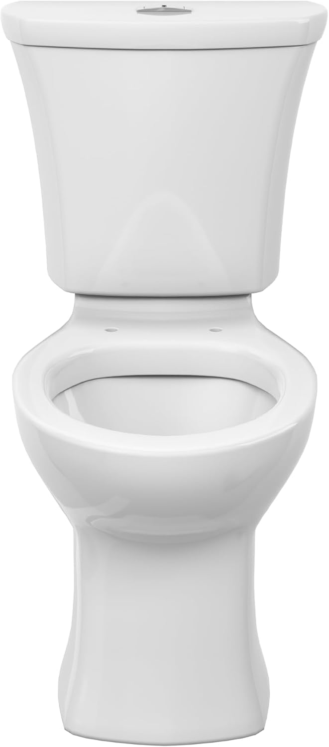 American Standard 204BA200.020 Edgemere Two-Piece Toilet Less Seat, Round Front, Dual Flush, White, 1.1-1.6 gpf