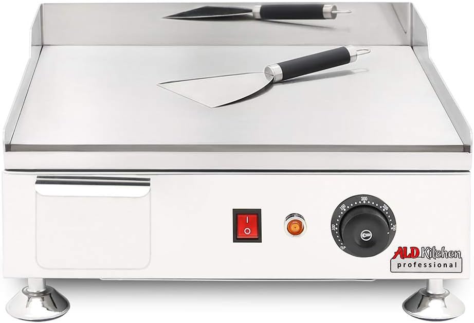 ALDKitchen Flat Top Griddle | Teppanyaki Grill with Dual Thermostat | No plug | 110V (16.00' x 18.00')
