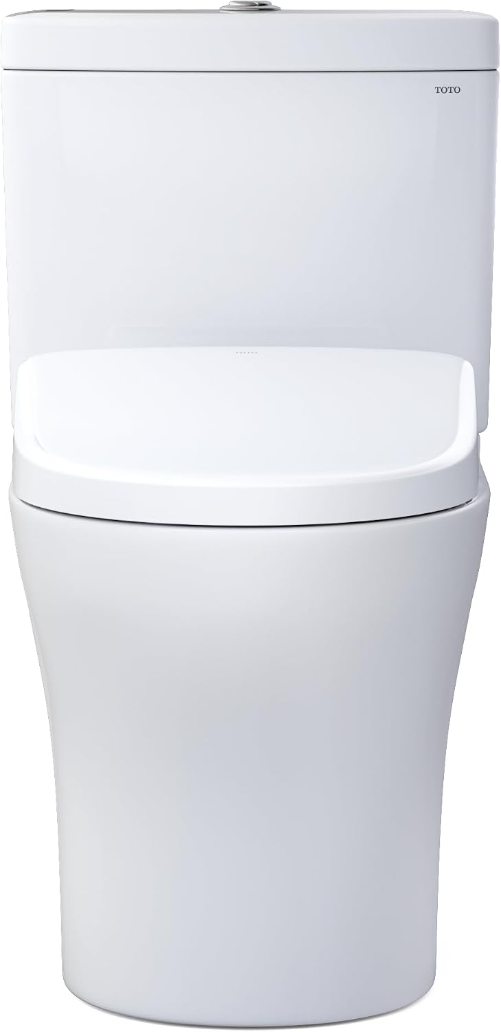 TOTO® WASHLET®+ Aquia® IV Two-Piece Elongated Dual Flush 1.28 and 0.9 GPF Toilet with S7 Contemporary Bidet Seat, Cotton White - MW4464726CEMFGN#01