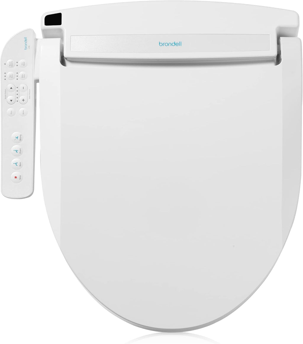 Brondell LT89 Electric Bidet Toilet Seat, Fits Round Toilets, White – Side Arm Control, Warm Water Wash, Strong Wash Mode, Stainless-Steel Nozzle, Nightlight and Easy Installation