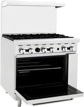 Atosa AGR Commercial Gas Range, 36' Gas Range, (6) Burners Top, (1) Standard Oven, Natural Gas (AGR-6B-NG)