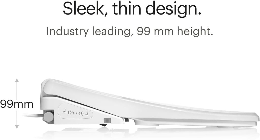 Brondell Thinline T44-EW Swash Electric Bidet Toilet Seat With Thin Profile, Heated,Remote Control, Oscillating Stainless Steel Nozzle, Warm Air Dryer, Night Light, Gentle Close Lid, Elongated