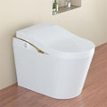 Smart Toilet with Bidet, Auto Flush, Auto Open/Close, Heated Seat, Warm Water Dryer, and Foam Shield Function in White - Modern Bathroom Technology