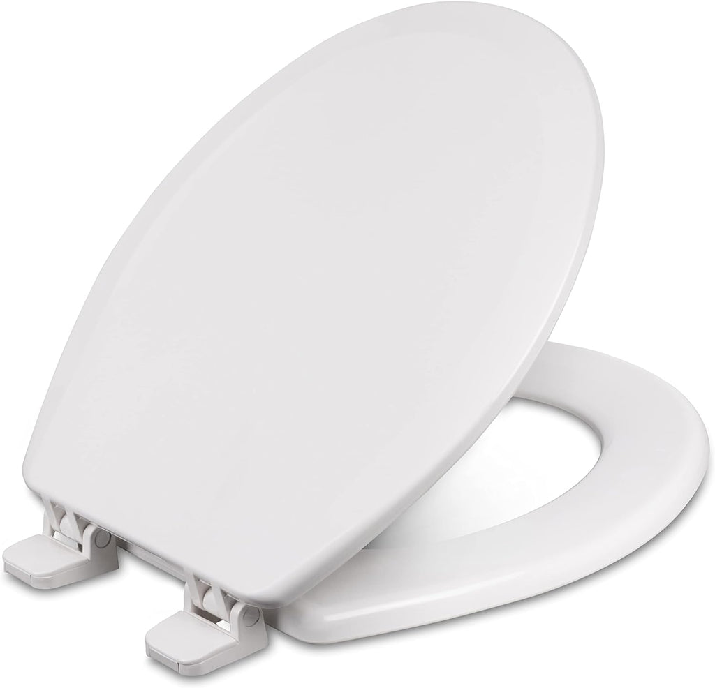 Centoco Round Toilet Seat, Heavy-Duty Wood Core with Plastic Scratch-Resistant Finish, 6-Pack, Residential, Made in the USA, 700-001, White