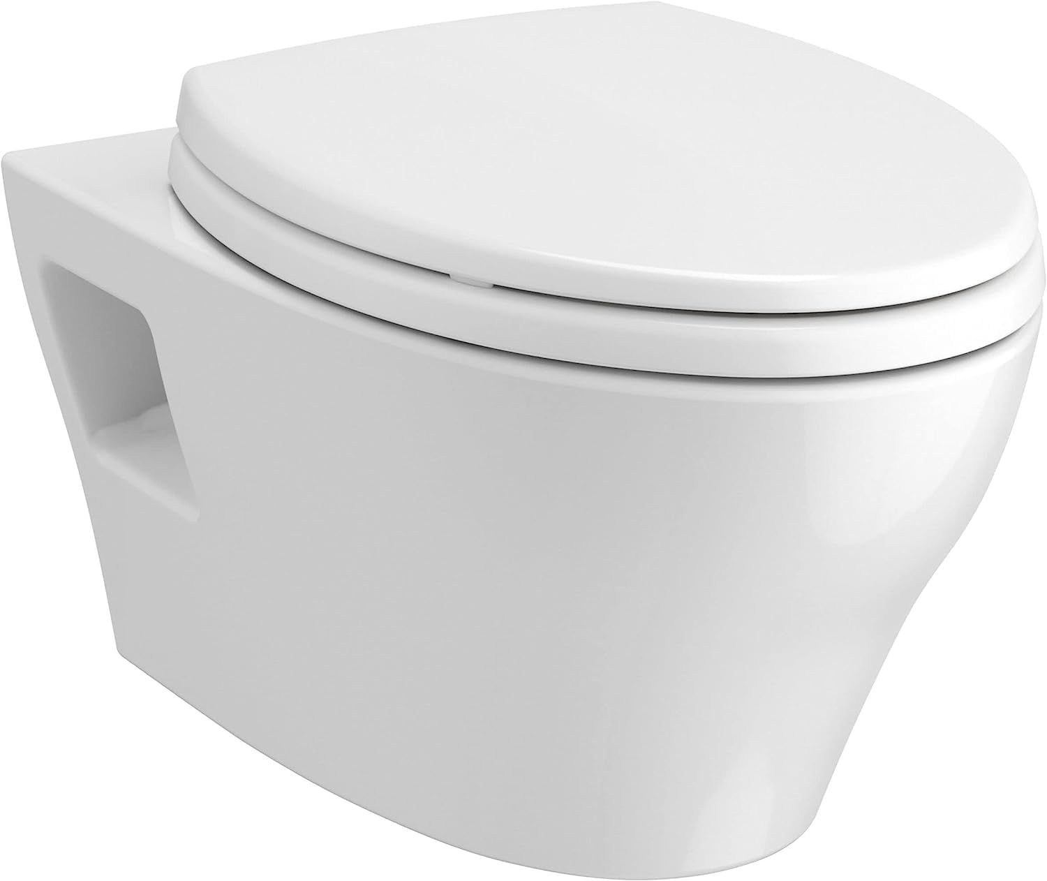 TOTO TCT428CFGT4001 EP Wall Mounted Elongated Chair Height Toilet Bowl Only with Washlet+ and CeFiONtect - Less Seat Cotton White