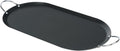 Restaurantware Comal 10 Pack of 8.8 Inch Carbon Steel Nonstick Oval Griddle with Metal Handles Premium Cookware Black