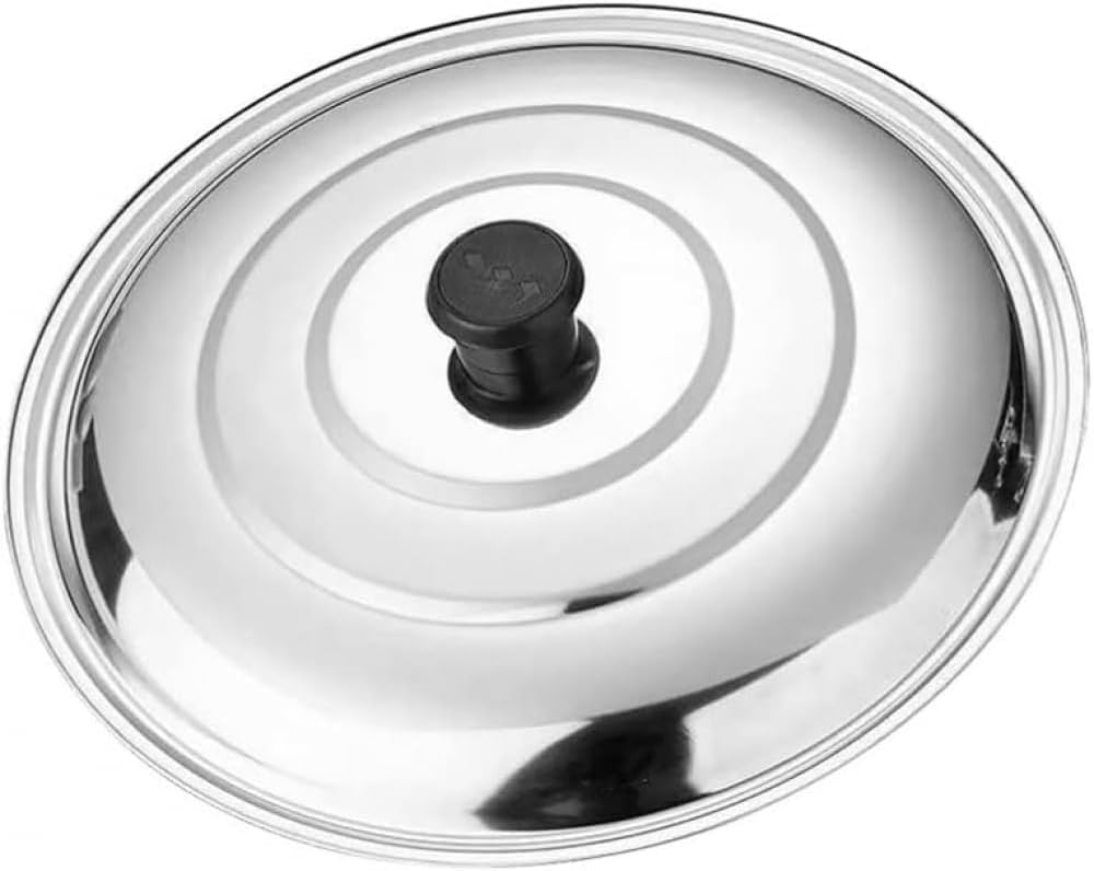 Splatter Covers,Stainless Steel Pot Cover Pan Lid: Metal Food Cover, Round Basting Steaming Cover, Stainless Steel Griddle Grill Plate Tent for Flat Top Griddle Grill Indoor Outdoor-66cm