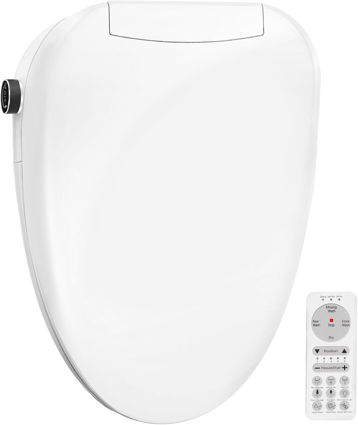 Bidet Toilet Seat Elongated,Electric Heated Bidet with Warm Water,Dryer,Remote Control & Multiple Spray Modes,Self-Clean Nozzle,Anti-Yellowing Material,for Women,Men,Pregnant & Elderly