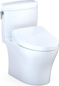 TOTO® WASHLET®+ Aquia IV® Cube Two-Piece Elongated Dual Flush 1.28 and 0.9 GPF Toilet with Auto Flush S550e Bidet Seat, Cotton White - MW4363056CEMFGNA#01