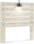 Signature Design by Ashley Cambeck Farmhouse Panel Headboard ONLY, Includes USB Charging Stations, For Full Size Beds, Whitewash, 57.09' W x 3.74' D x 60.47' H
