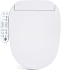 Heated Bidet Toilet Seat Elongated, Electric Smart Toilet Seat with Unlimited Warm Water, Warm Air Dryer, Remote Control, Vortex Wash, Night Light, Soft Close Lid, White