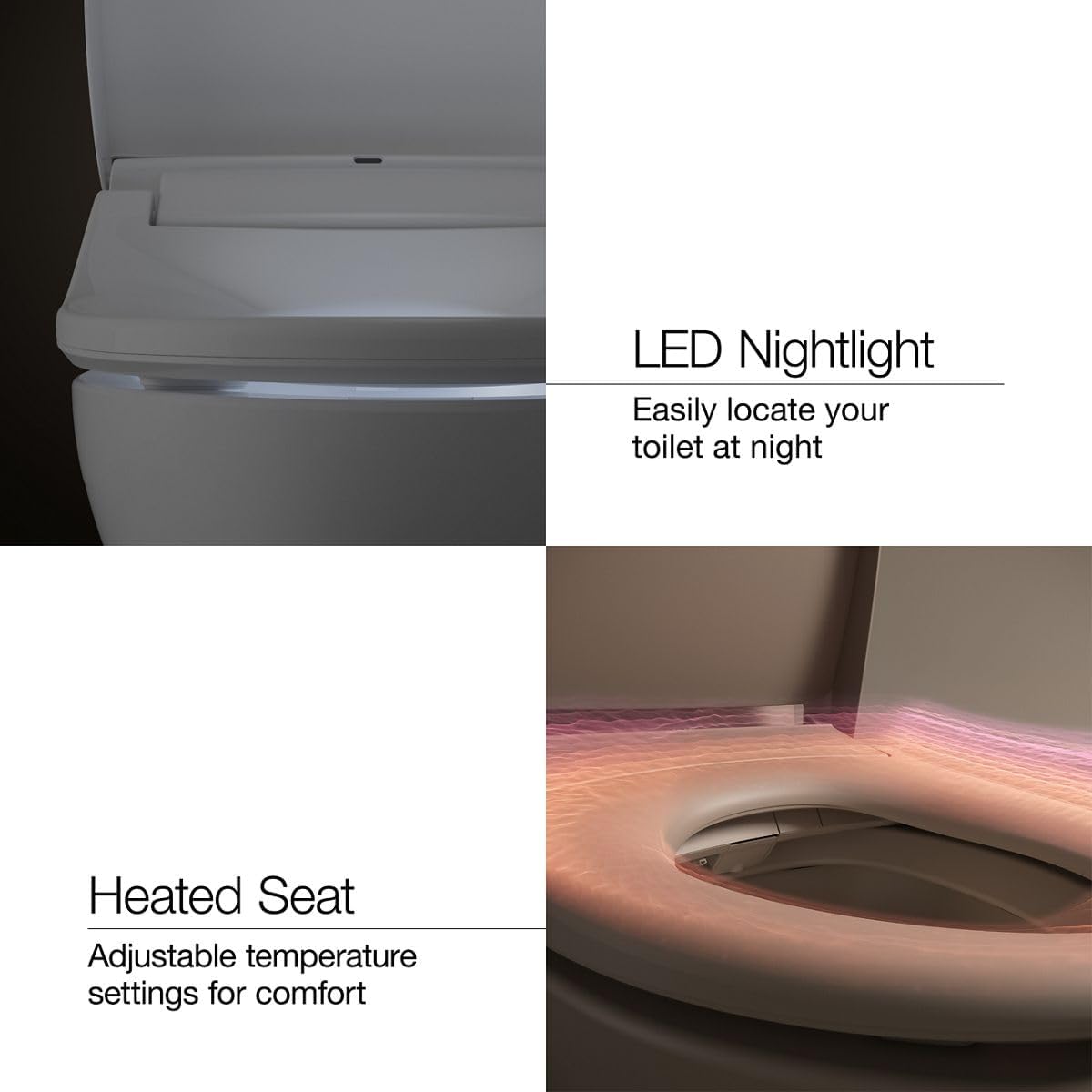 KOHLER K-30754-PA-HB1 NUMI® 2.0 Comfort Height® Smart Toilet With Bidet Built In, Bidet Toilet Seat, Dual Flush, Quiet Close, Hands-Free Opening, Honed Black