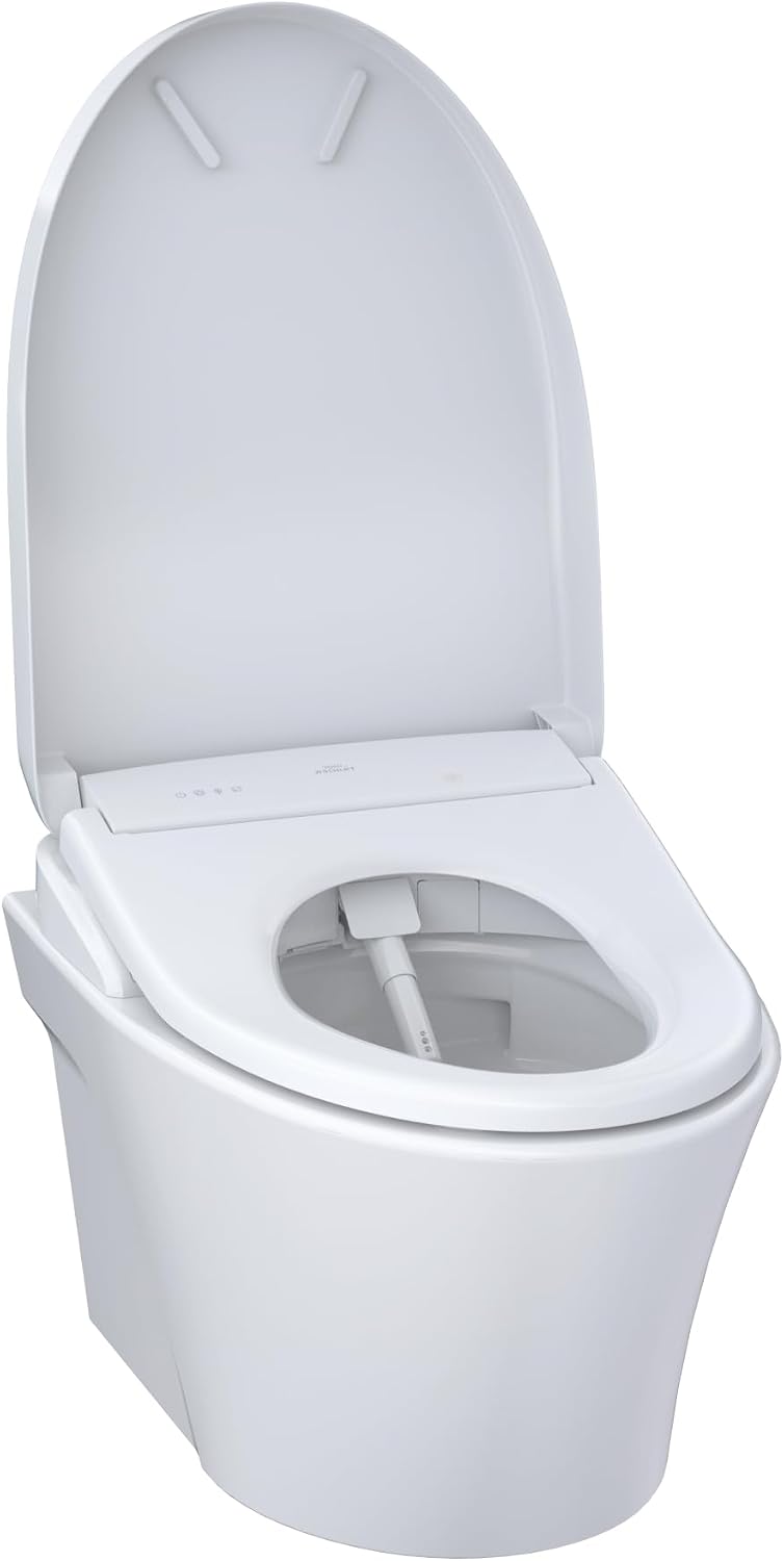 TOTO® WASHLET®+ AP Wall-Hung Elongated Toilet with S7 Contemporary Bidet Seat and DuoFit® In-Wall 0.9 and 1.28 GPF Dual-Flush Tank System, Matte Silver - CWT4264726CMFG#MS
