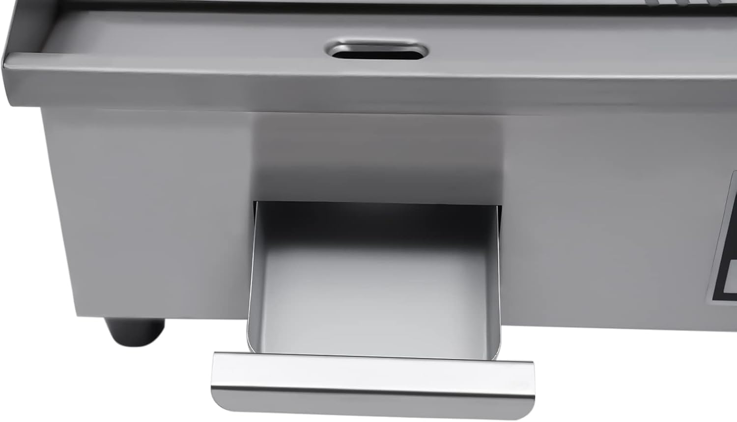 Commercial Countertop Grill 110V 1600W Electric Flat Top Griddle Grill 21.7'x13.8' Flat & Fluted Stainless Steel Flat Top Teppanyaki Griddle Nonstick BBQ Grill Temperature Range 122-572°F