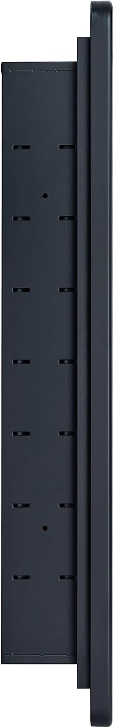 TEHOME Farmhouse Matt Black Recessed Bathroom Medicine Cabinet with Mirror Rounded Rectangle Metal Framed Medicine Cabinet with Beveled Mirror 21x34''