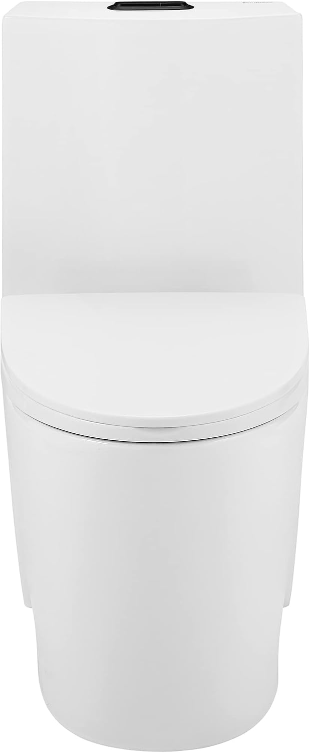 St. Tropez One Piece Elongated Toilet Dual Vortex™ Flush, Black Hardware