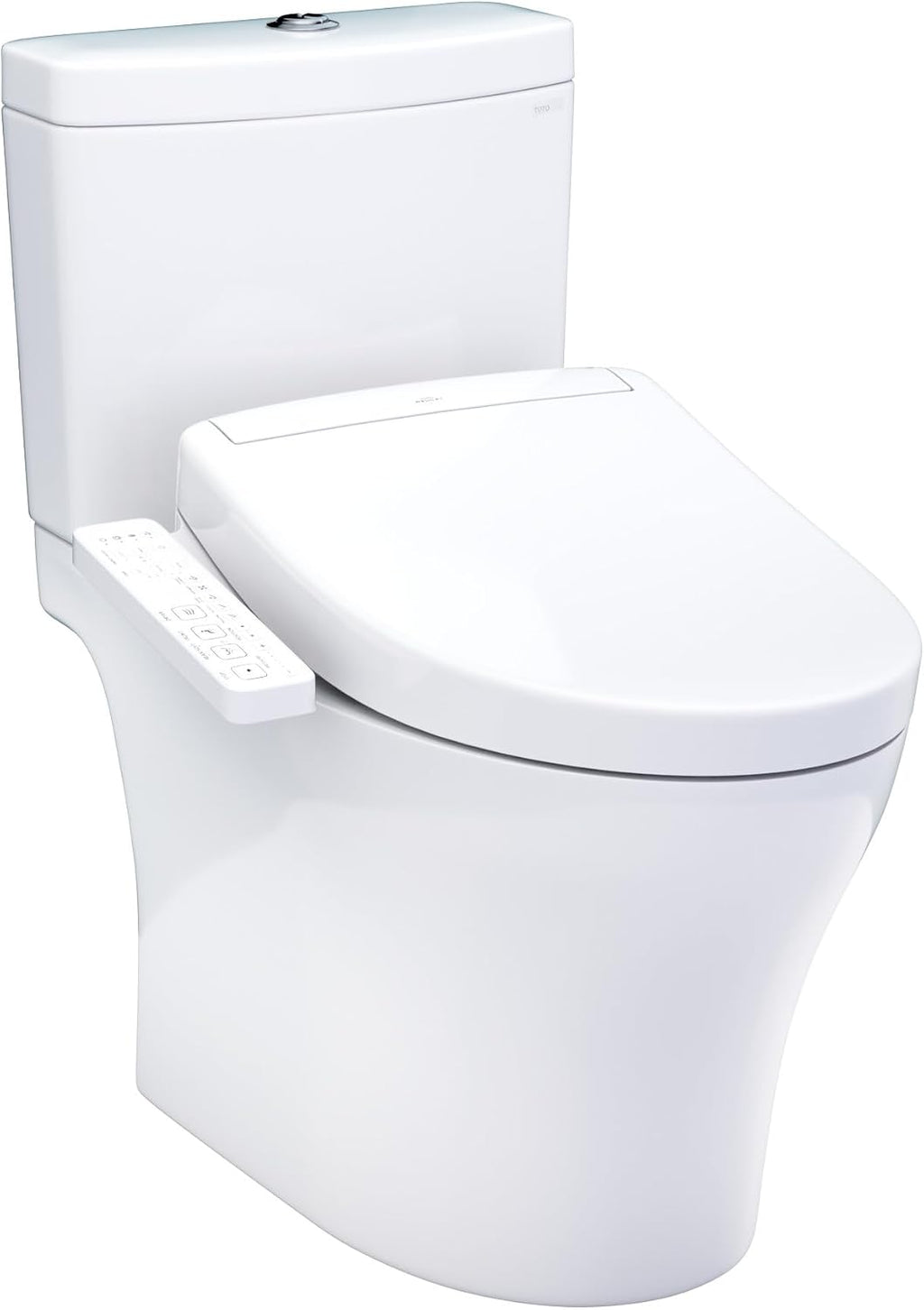 TOTO® WASHLET®+ Aquia® IV Two-Piece Elongated Universal Height Dual Flush 1.28 and 0.9 GPF Toilet and WASHLET S2 Bidet Seat, Cotton White - MW4463346CEMFGN#01