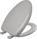 Bemis Classic Colors Slow Close Toilet Seat, Easy Clean Hinges and Durable Plastic Seat, Made in USA, Elongated, Silver