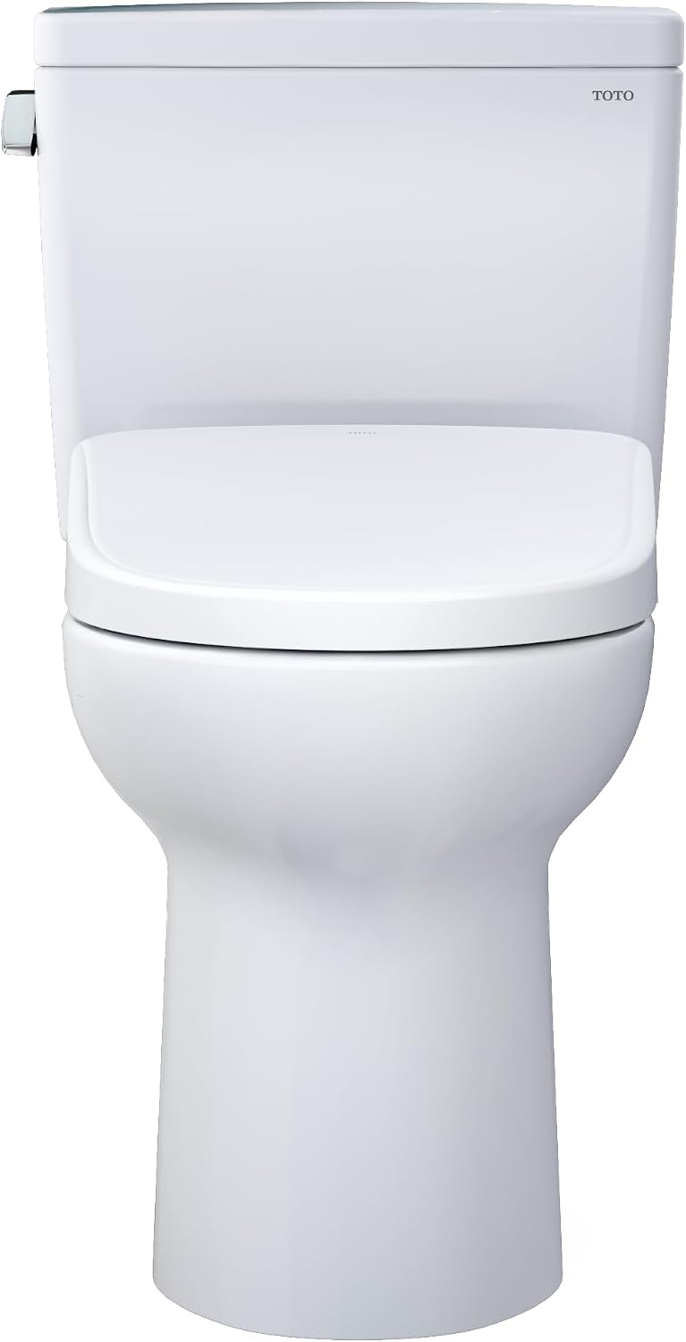 TOTO® Drake® WASHLET®+ Two-Piece Elongated 1.28 GPF TORNADO FLUSH® Toilet with S7 Contemporary Bidet Seat, Cotton White - MW7764726CEG#01