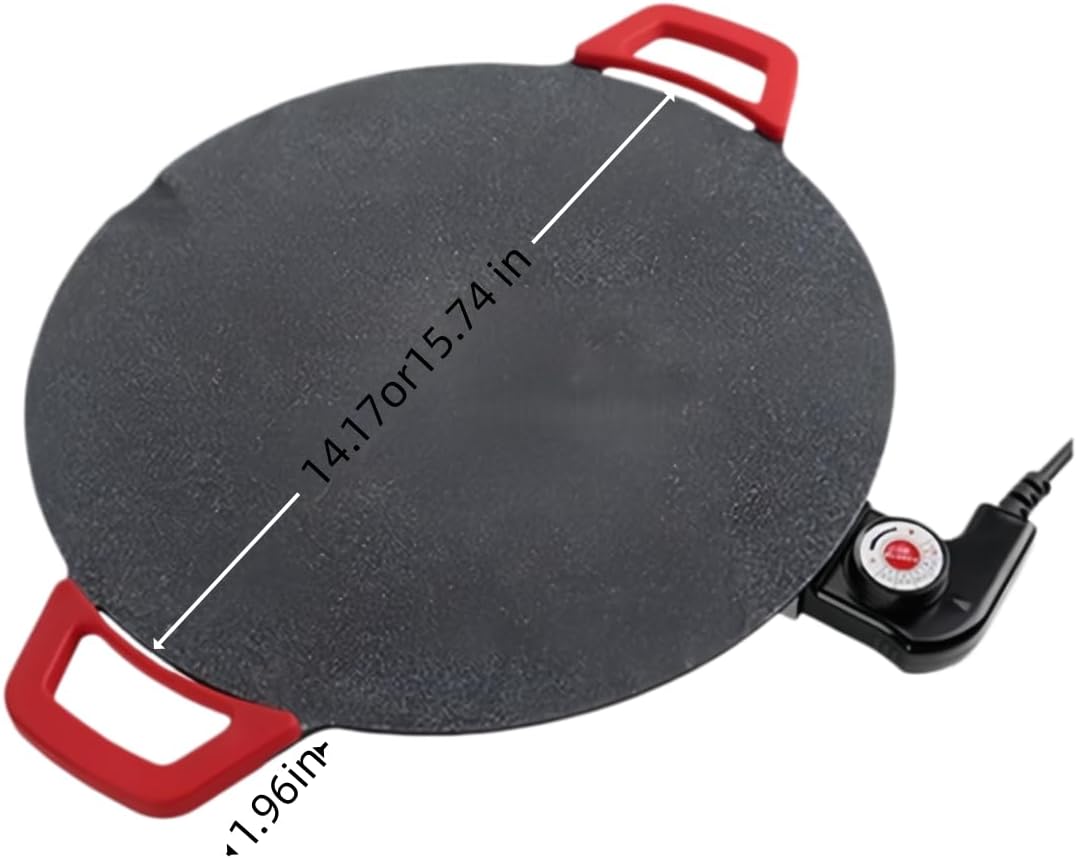 Round Electric Grill And Griddle With Dual Zone Cooking Surface,5-Level Temperature Control And Oil Filling Port For Healthy Indoor Grilling Of Steaks,Burgers,Pancakes And Bbq - Easy (14.17)