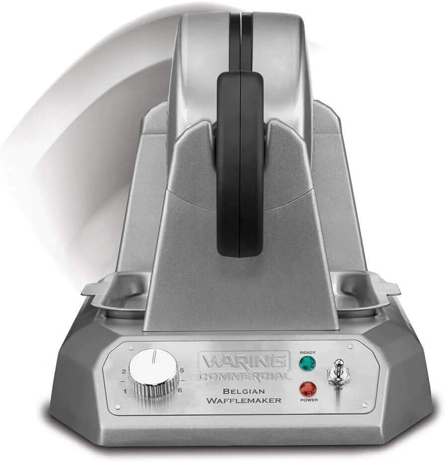 Waring Commercial Belgian Waffle Maker, 25 Waffles per Hour, Rotary Feature for Even Baking, Triple-Coated Nonstick Plates, NSF Certified, WW180X