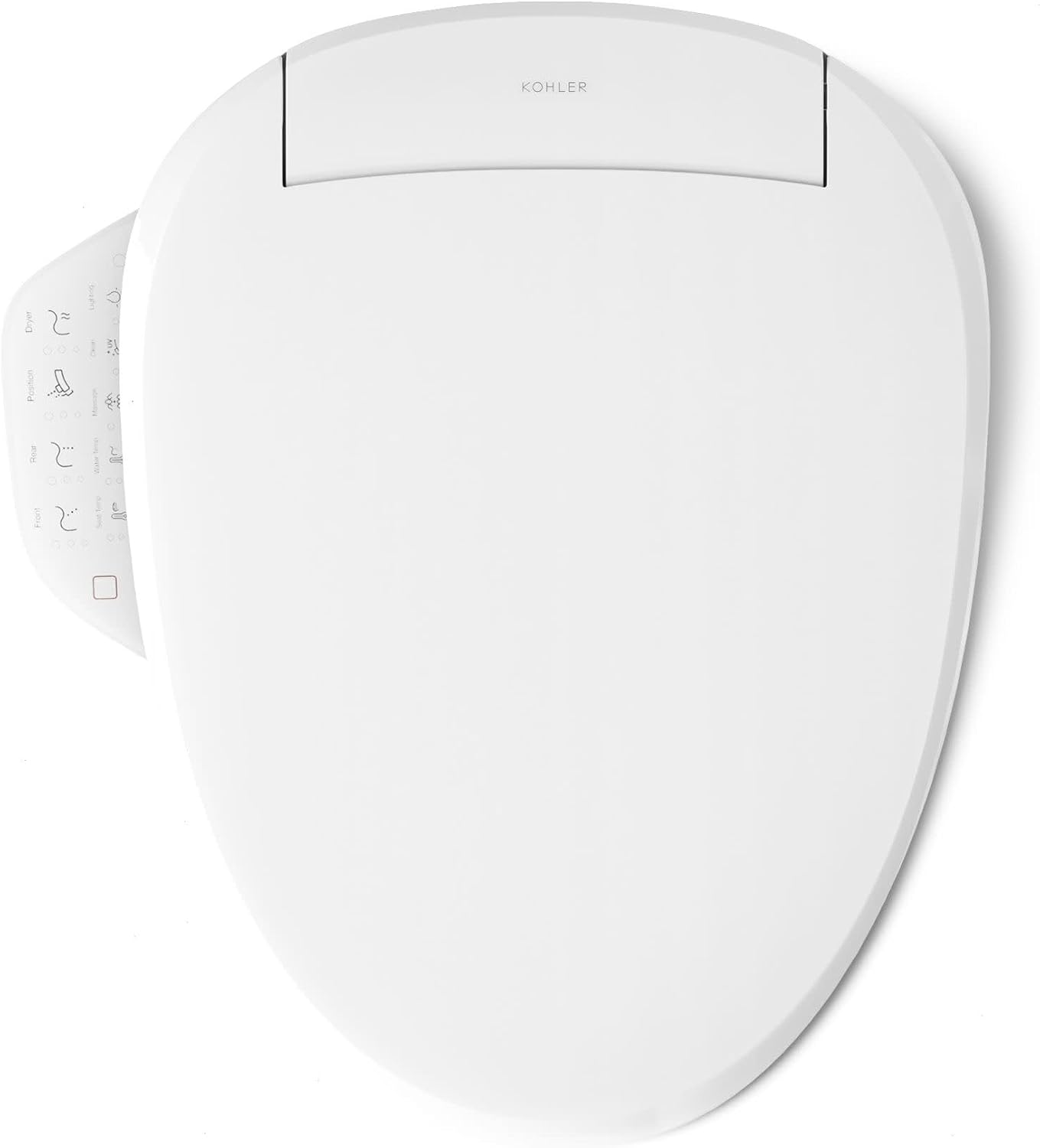 Kohler PureWash E725 Heated Bidet Toilet Seat Elongated, White with Remote, Warm Water, Dryer, Quiet-Close Lid, Self-Cleaning Wand, Adjustable Water Pressure, Nightlight