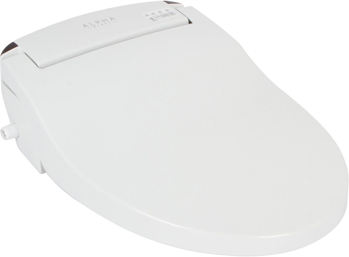 ALPHA BIDET JX2 Round Bidet Toilet Seat, White, Endless Warm Water, *NEW* Bowl Mist, LED Light, Quiet Operation, Wireless Remote, Stainless Steel Nozzle, Sittable Lid, 3 Year Warranty