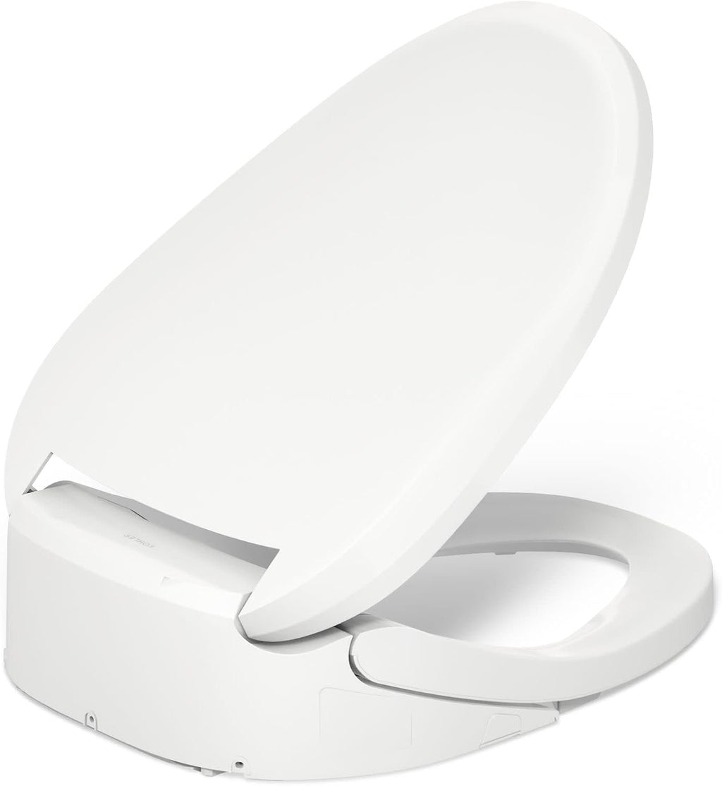 Kohler PureWash E820 Elongated Heated Bidet Toilet Seat, White with Remote Control, Quiet-Close Lid, Automatic Deodorization, Warm Water, Self-Cleaning Wand, Adjustable Water Pressure and Nightlight