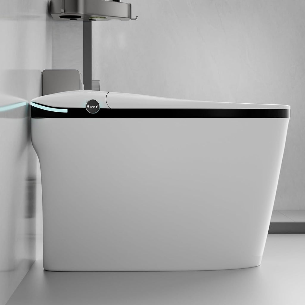 WinZo Tankless Smart Toilet With Bidet Built In, One-piece Bidet Toilet, Auto Flush, Auto Open & Auto Close,Heated Seat, Warm Water and Dry,Foor Sensor/Remote Control