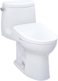 TOTO® WASHLET®+ UltraMax® II 1G® One-Piece Elongated 1.0 GPF Toilet with Auto Flush WASHLET®+ S7 Contemporary Bidet Seat, Cotton White - MW6044726CUFGA#01