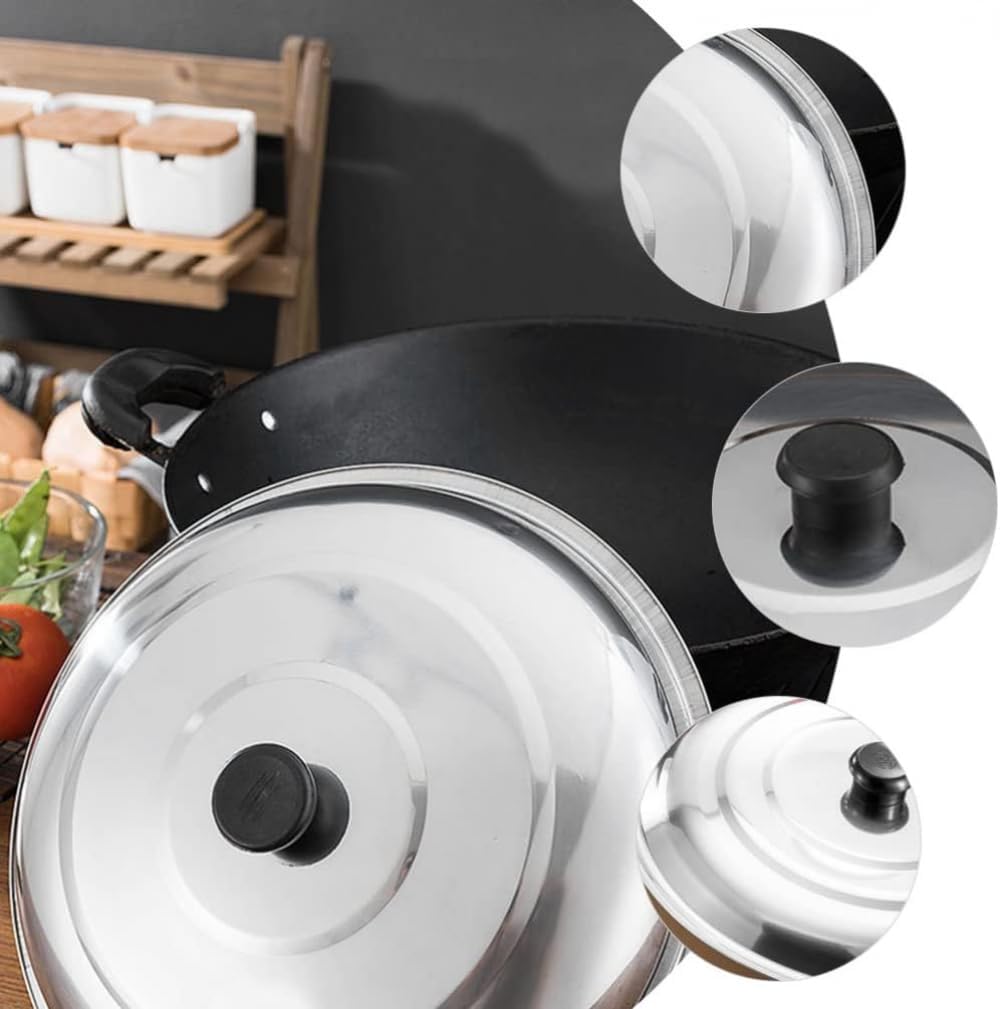 Splatter Covers,Stainless Steel Pot Cover Pan Lid: Metal Food Cover, Round Basting Steaming Cover, Stainless Steel Griddle Grill Plate Tent for Flat Top Griddle Grill Indoor Outdoor-66cm