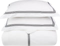 Superior Miller Cotton 300 TC Duvet Cover Set, Soft Comforter Covers, Bedroom Essentials, Coastal Striped, Includes 1 Duvet Cover with Button Closure, 2 Pillow Shams, King/California King, Black