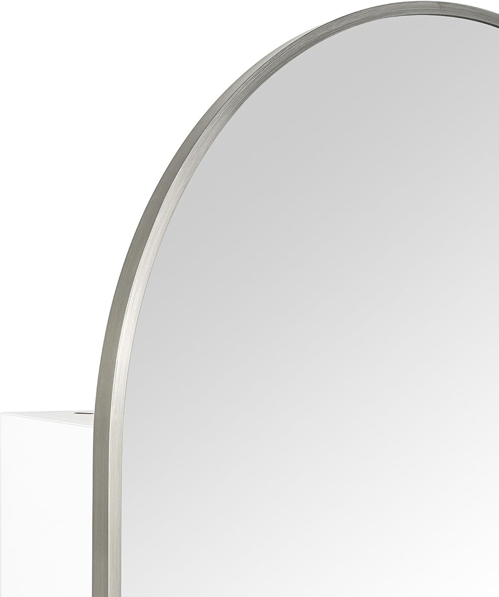 TEHOME 20 x 30'' Brush Nickel Arched Bathroom Medicine Cabinet with Mirror Recessed and Surface Mount Medicine Cabinet Mirror