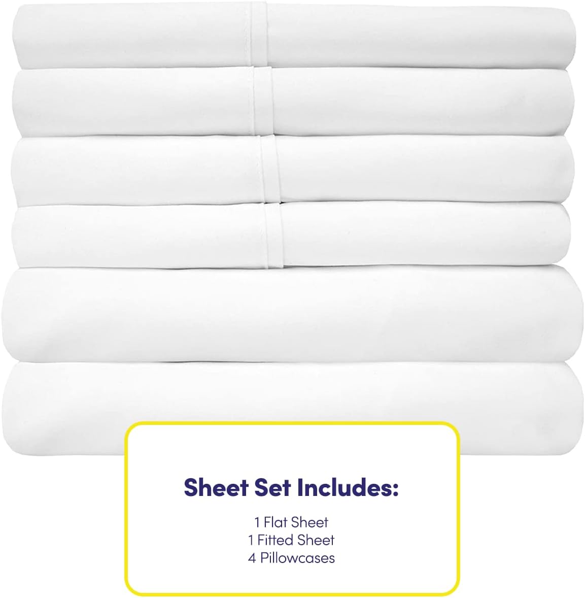 Queen Sheets White - 6 Piece 1500 Supreme Collection Fine Brushed Microfiber Deep Pocket Queen Sheet Set Bedding - 2 Extra Pillow Cases, Great Value, Queen, White (Pack of 5)