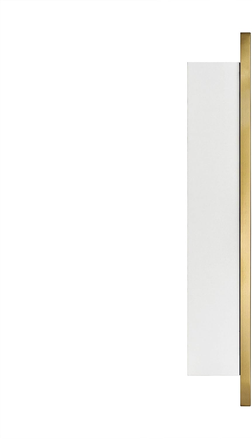 TEHOME 24'' x 30'' Brushed Gold Recessed and Surface Mount Bathroom Medicine Cabinet with Mirror Brushed Gold Square Cornered Metal Framed Rounded Rectangle Medicine Cabinet Mirror