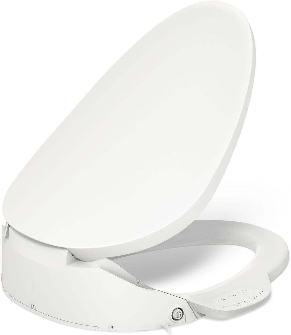 Kohler PureWash E750 Elongated Heated Bidet Toilet Seat, White with Touchscreen Remote Control, Quiet-Close Grip-Tight Lid, Self-Cleaning Wand, Warm Water Bidet, Adjustable Water Pressure, Nightlight