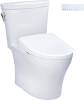 TOTO® WASHLET®+ Aquia IV® Arc Two-Piece Elongated Dual Flush 1.28 and 0.9 GPF Toilet with Auto Flush S7A Contemporary Bidet Seat, Cotton White - MW4484736CEMFGNA#01