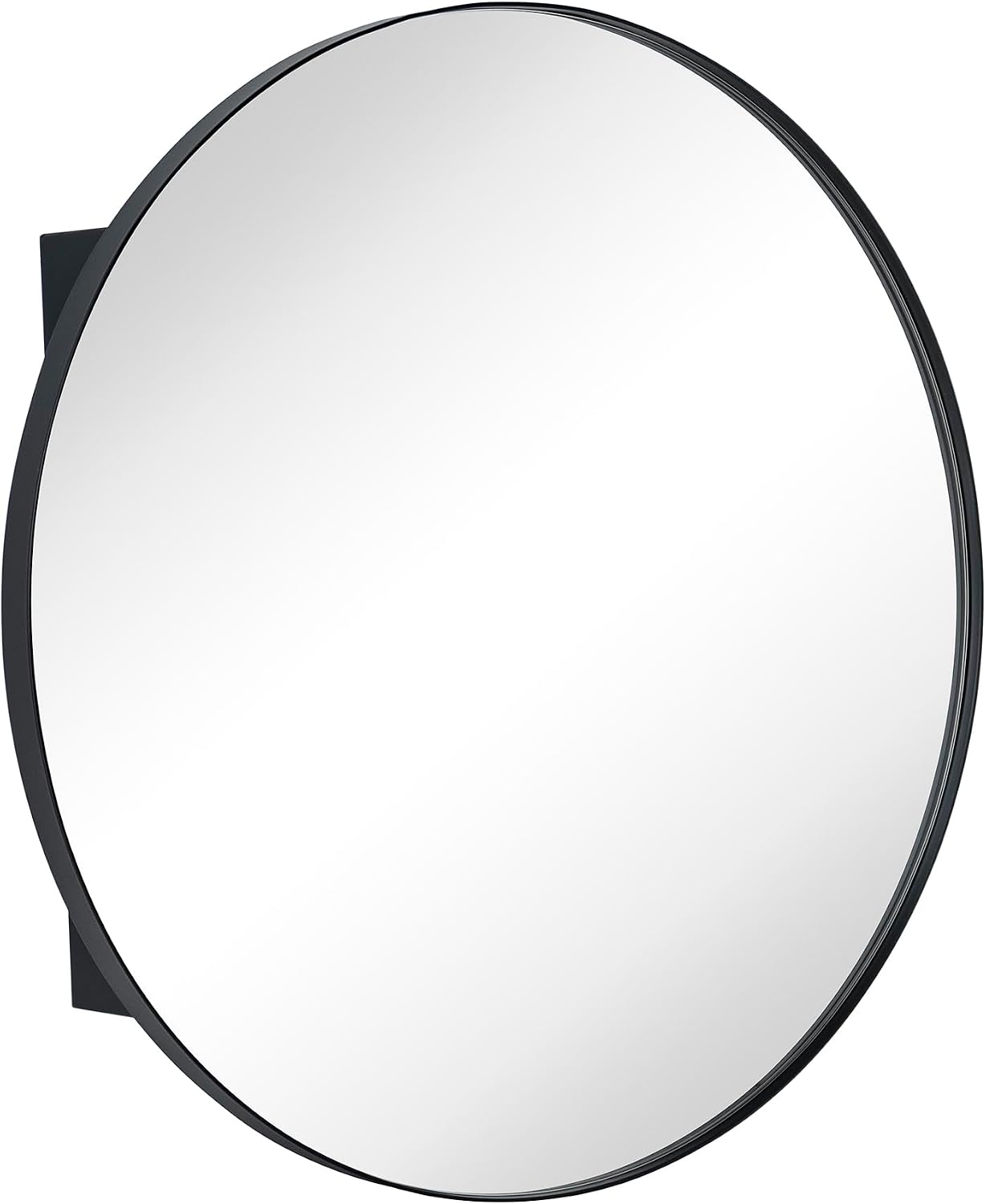 Surface Mount Black Round Circle Bathroom Medicine Cabinet with Mirror Circlular Shaped Stainless Steel Metal Framed Medicine Cabinets Bathroom Cabinet with Mirror 24'' Diameter