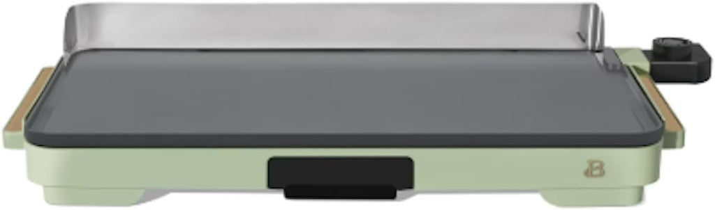 Stunning XL Electric Griddle 12' x 22,' Non-stick by Drew Barrymore (Sage Green)