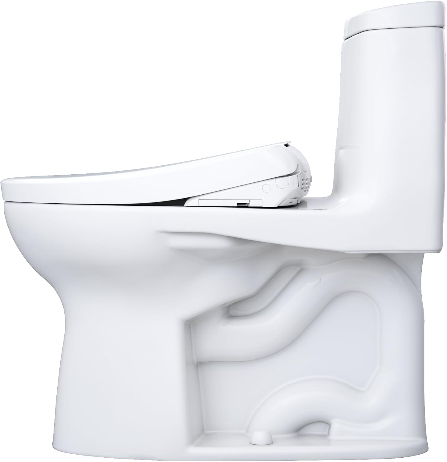 TOTO® WASHLET®+ UltraMax® II 1G® One-Piece Elongated 1.0 GPF Toilet with Auto Flush WASHLET®+ S7 Contemporary Bidet Seat, Cotton White - MW6044726CUFGA#01