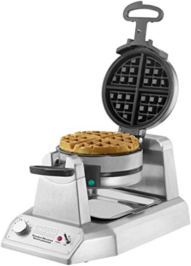 Waring Commercial Belgian Waffle Maker, 50 Waffles per Hour, Vertical Design, Rotary Feature for Even Baking, Triple-Coated Nonstick Plates, NSF Certified, WW200