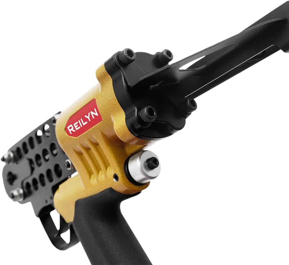 SC760C-I2 Pneumatic Hog Ring Gun, 16 Gauge 1/2' Crown Hog Ring Pliers, 2.6-3.6 mm Closure, Short Magazine Lightweight Air C Ring Stapler for Fencing, Upholstery, Pet Cages, and Bag Closing