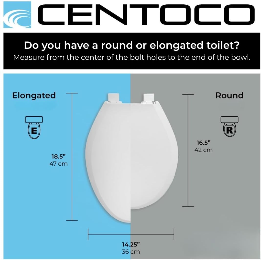 Centoco Round Toilet Seat, Heavy-Duty Wood Core with Plastic Scratch-Resistant Finish, 6-Pack, Residential, Made in the USA, 700-001, White