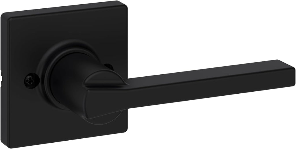 Kwikset Casey Dummy Door Handle,Sided Lever for Closets,French Double Doors,and Pantry,Matte Black Non-Turning Reversible Interior Push/Pull Lever,with Microban Protection,(Pack of 12)