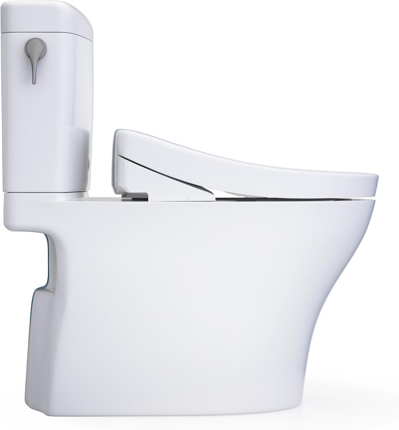 TOTO® WASHLET®+ Aquia IV® Cube Two-Piece Elongated Dual Flush 1.28 and 0.9 GPF Toilet with S5 Bidet Seat, Cotton White - MW4363446CEMFGN#01