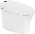 Elongated Smart Bidet Toilet Seat with Dual Flushing - One Piece Heated Toilet Seat Air Dryer - Tankless Toilet Bidet with 6 Levels of Seat and Wind Temperature