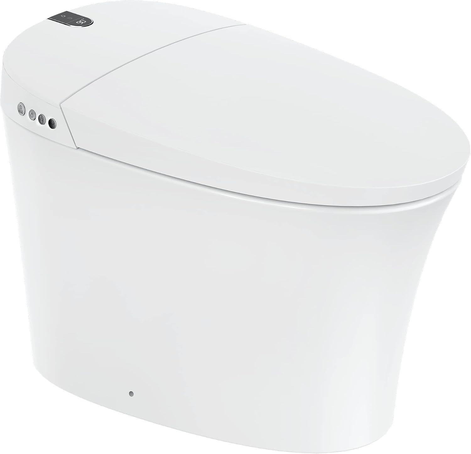 Elongated Smart Bidet Toilet Seat with Dual Flushing - One Piece Heated Toilet Seat Air Dryer - Tankless Toilet Bidet with 6 Levels of Seat and Wind Temperature